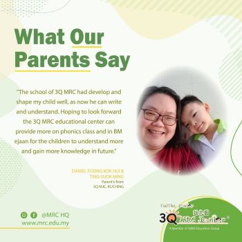 Parent Testimonial - Daniel Foong Kok Hui & Ting Suok Ming