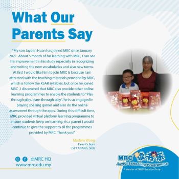Parent Testimonial - Madam Wong